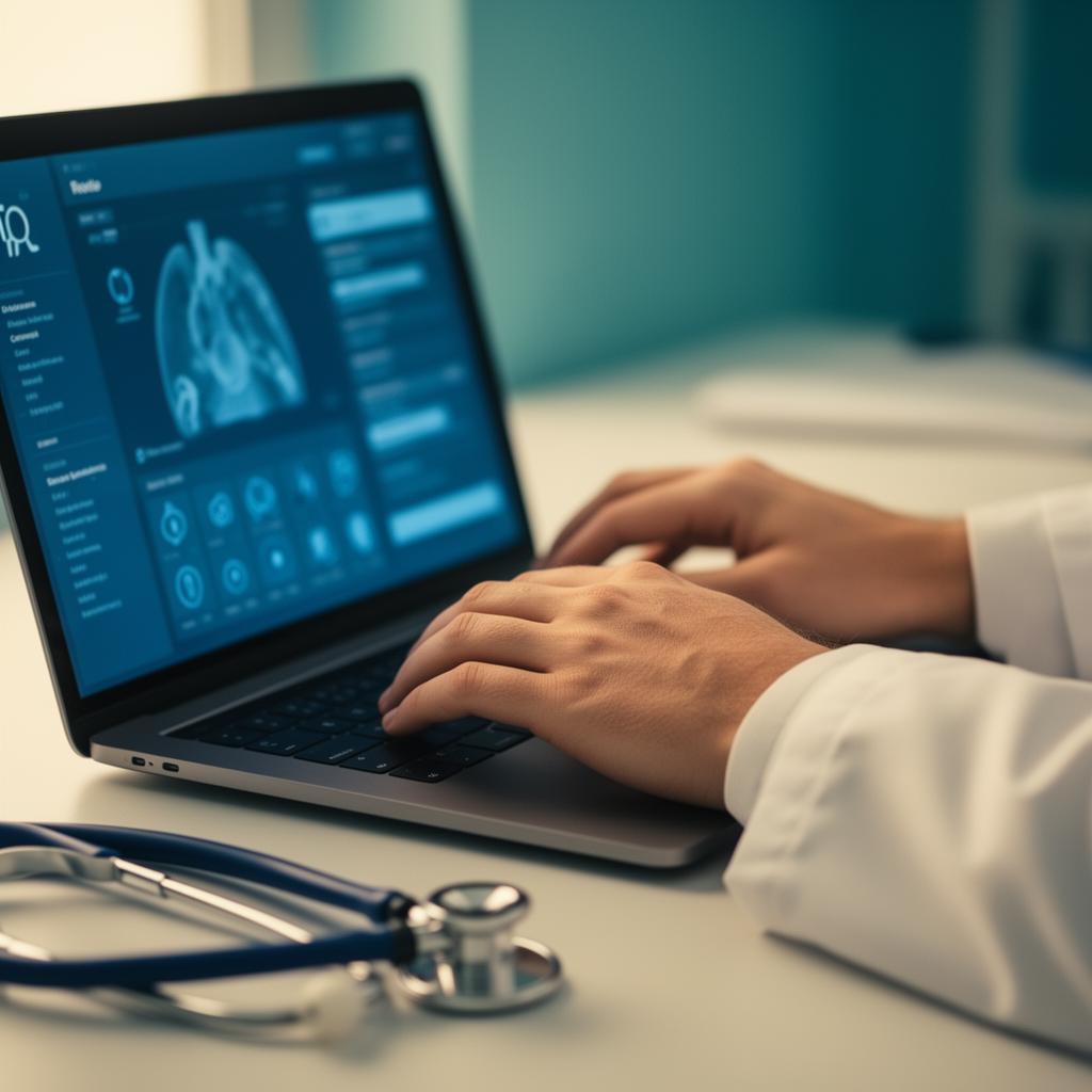 Doctor using Arogya Kunj on a laptop